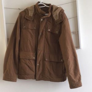 Old navy lined men’s hooded jacket.